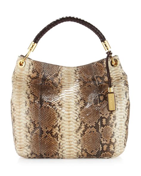 michael kors brown snakeskin bag|Michael Kors snake print wallet.